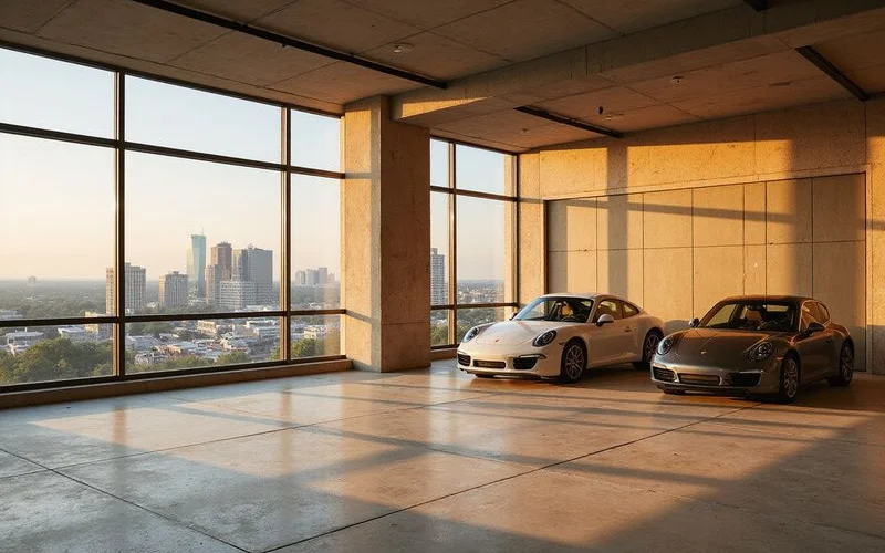 Assigned parking stalls and private storage in a luxury tower garage