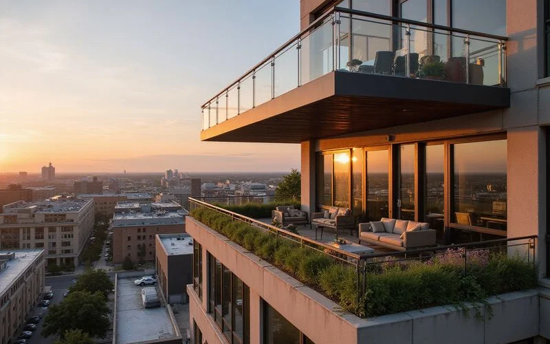Comparison graphic: penthouse vs. upper-floor standard unit