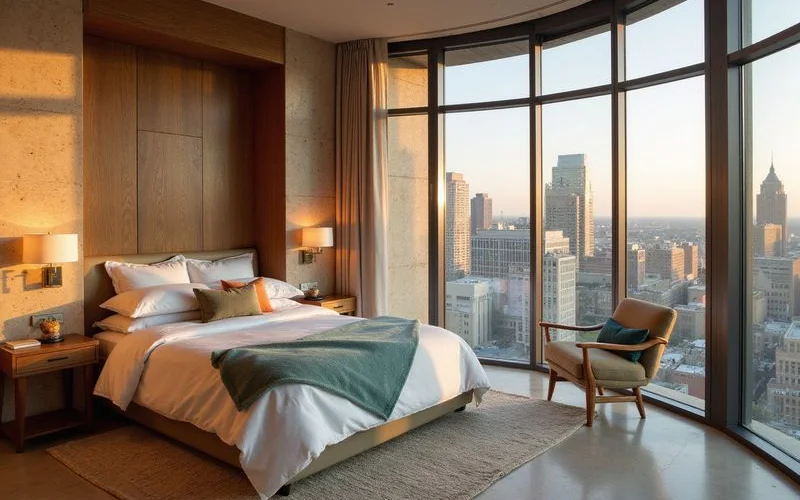 Convertible studio with a sliding partition sleeping nook