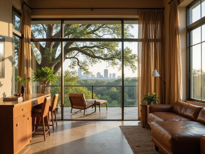 Lower floor where the tree canopy blocks the lake