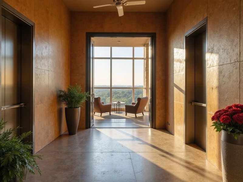 Private elevator vestibule and access