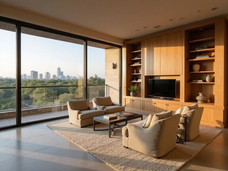 Den or study in a split-bedroom plan