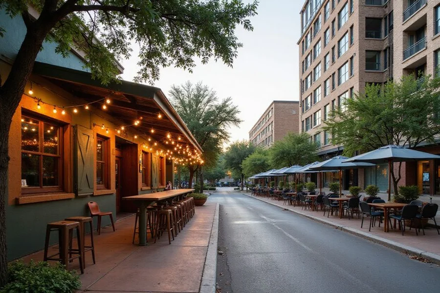 Street life in Rainey Street & Lady Bird Lake, Austin
